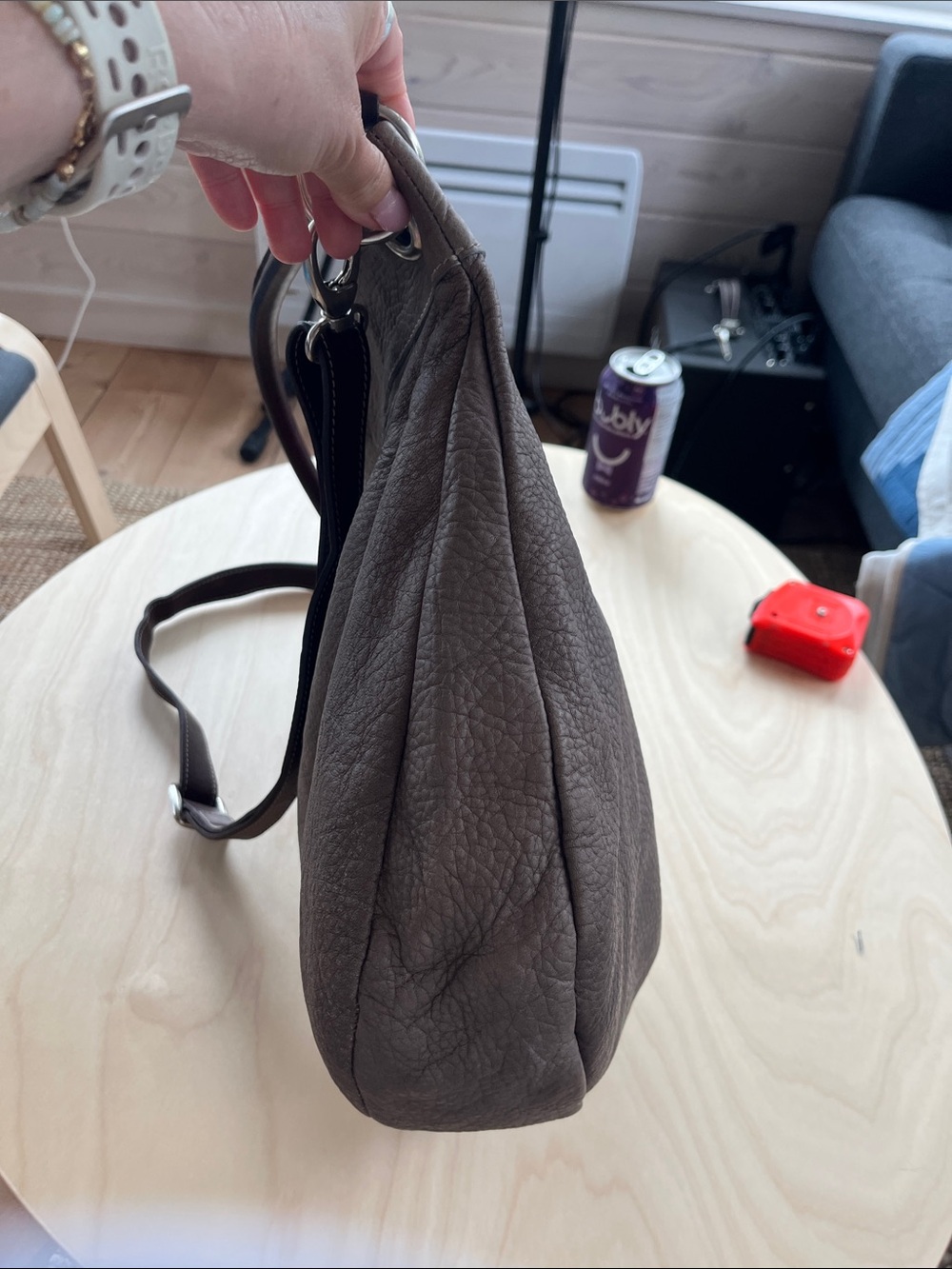 Vintage Roots Large Olivia Taupe Leather Bag - Picture 3 of 13